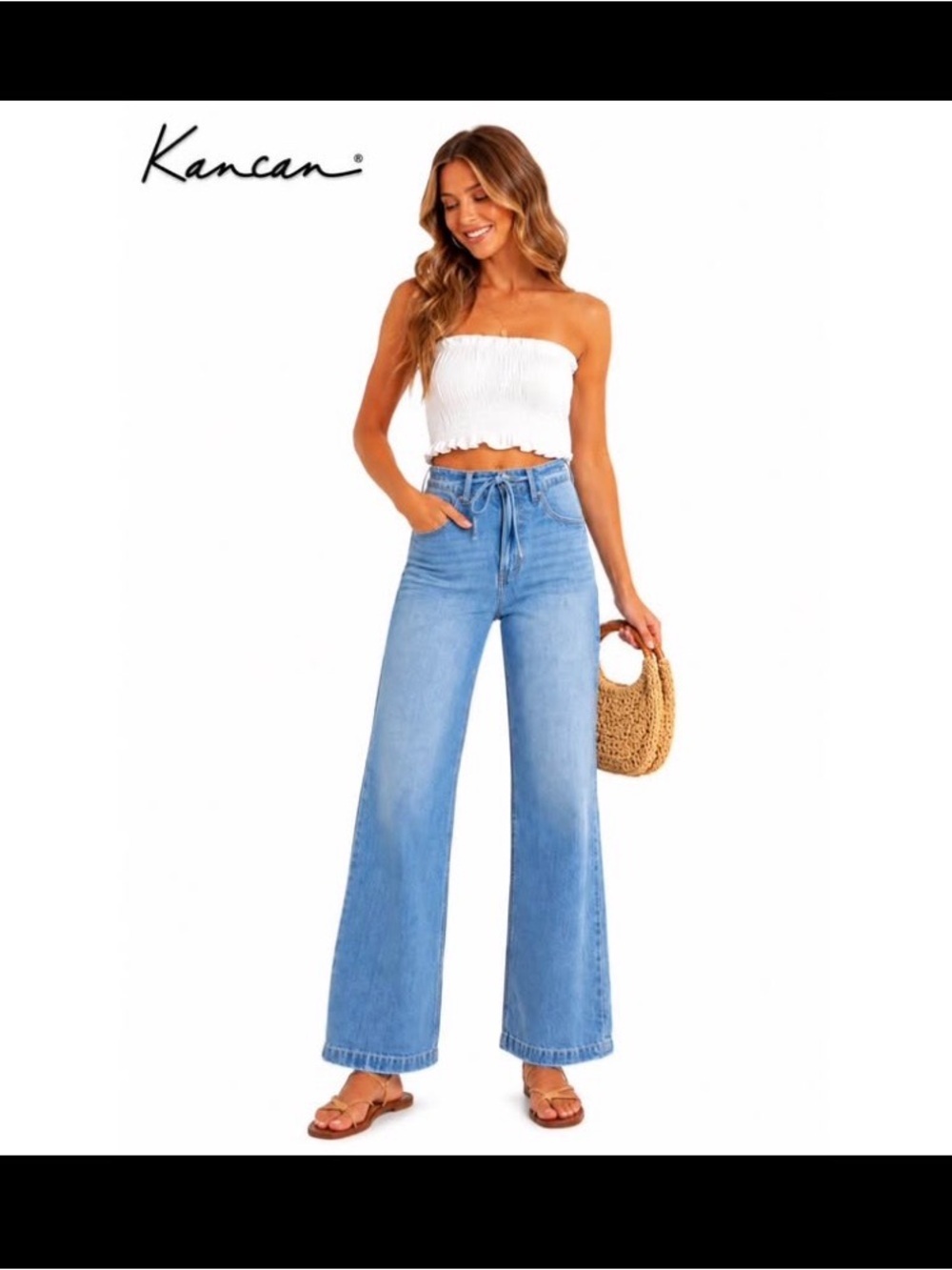 KANCAN 90’s Ultra High Rise Wide Leg Flare Jeans